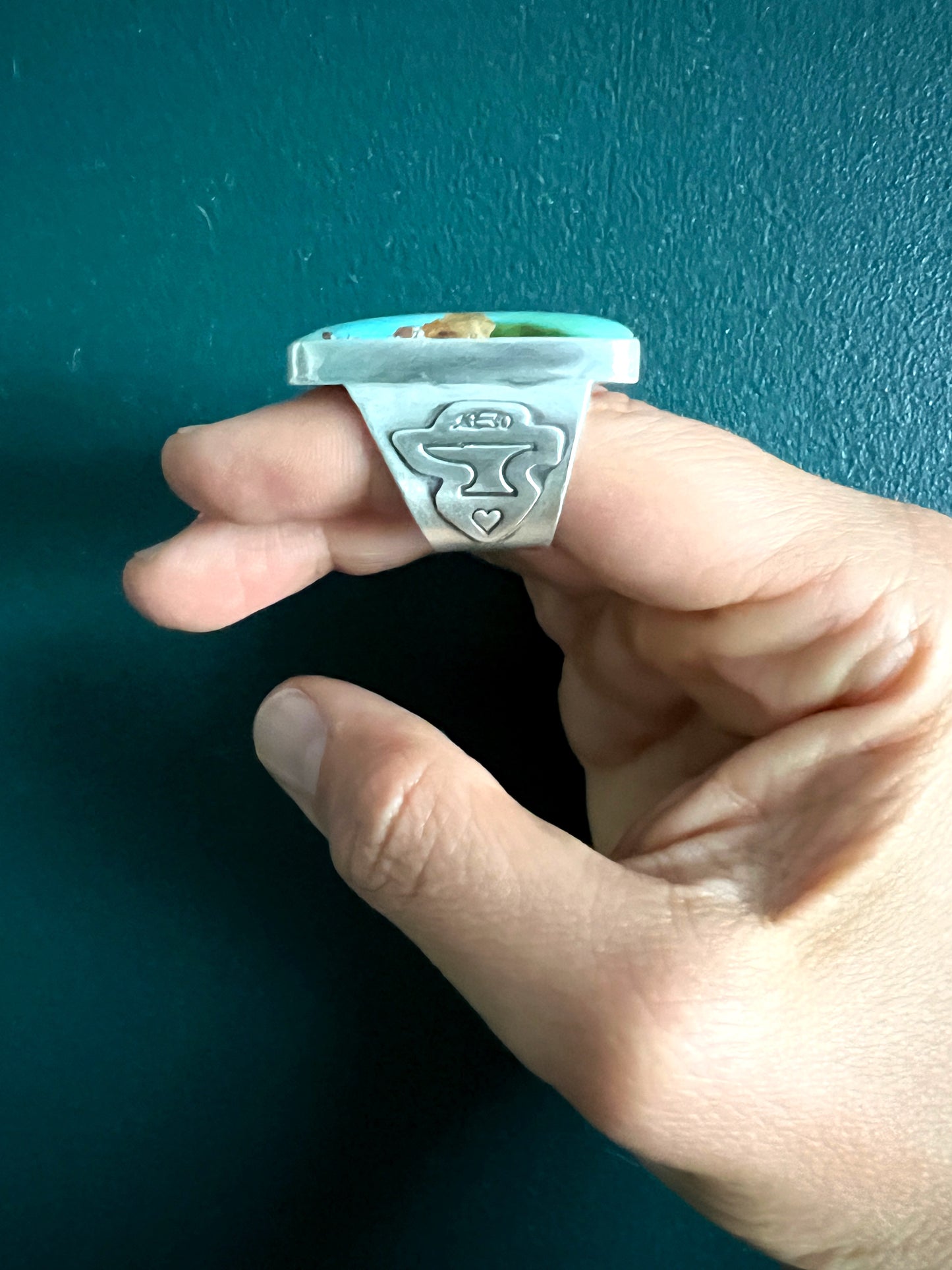 Asymmetrical band + Royston turquoise