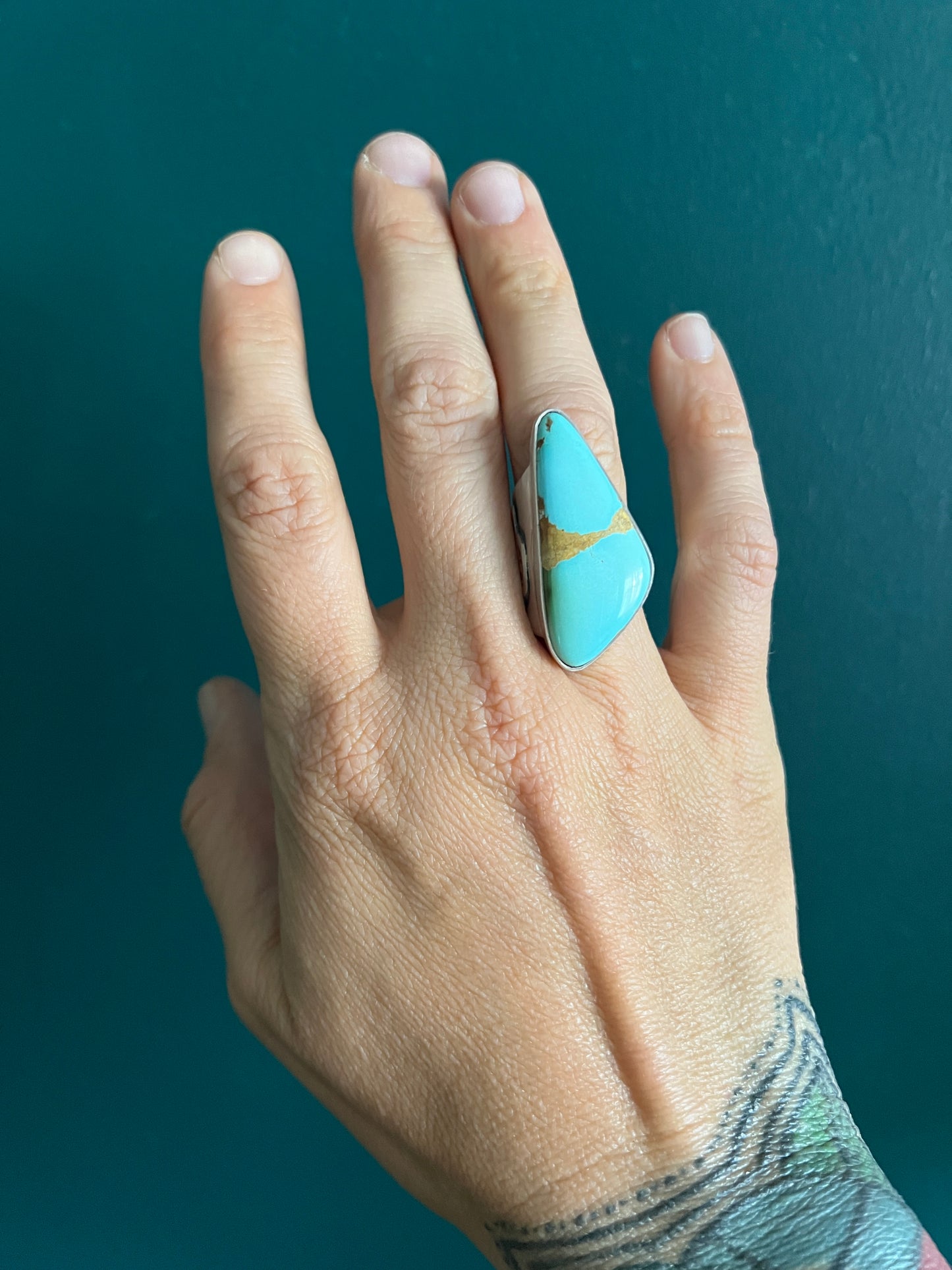 Asymmetrical band + Royston turquoise